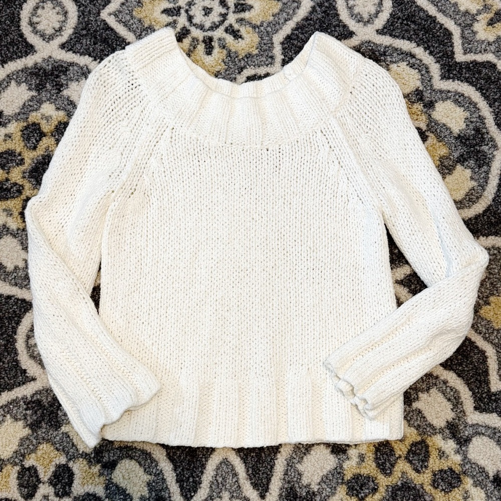 FREE PEOPLE Cream Chunky Knit Sweater | Size M